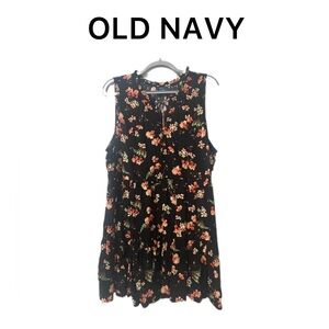NWT OLD NAVY Black with floral print sleeveless dress XLP